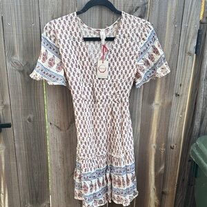 NWT RAGA Avah Floral Wrap Mini Dress In Size Medium